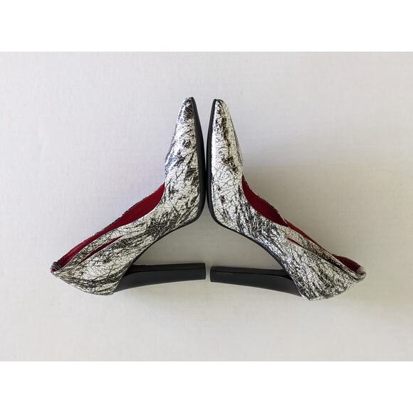 Jeffrey Campbell Theodora Pump Sz 8 Black White Splattered Ibiza Last Handmade - Picture 3 of 9